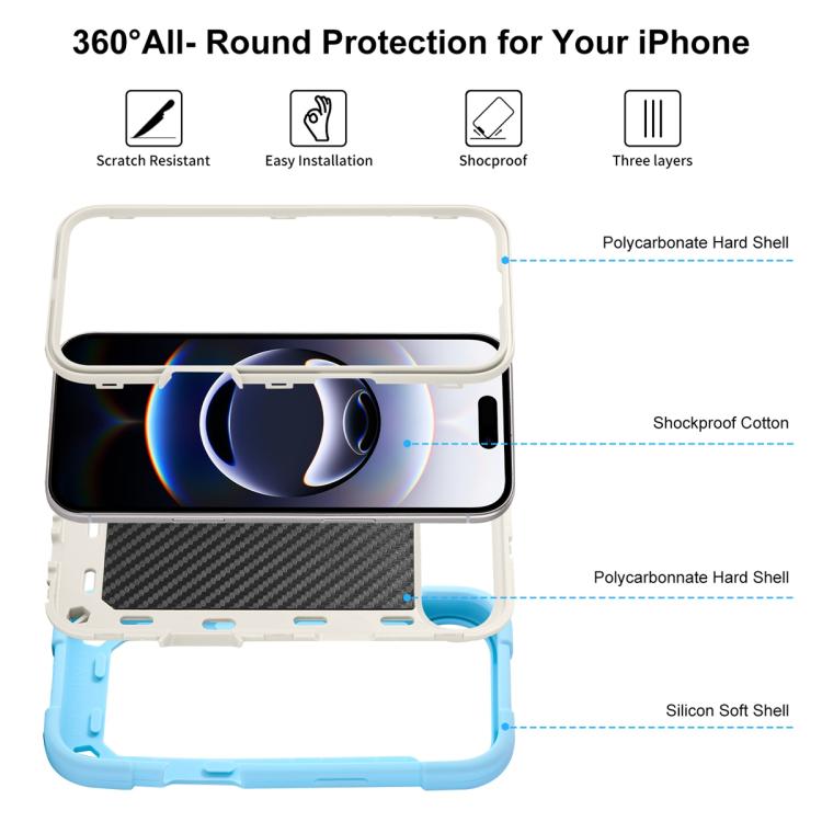 For iPhone Air Dual Ring 360 Degree Rotation Holder PC Hybrid Silicone Phone Case