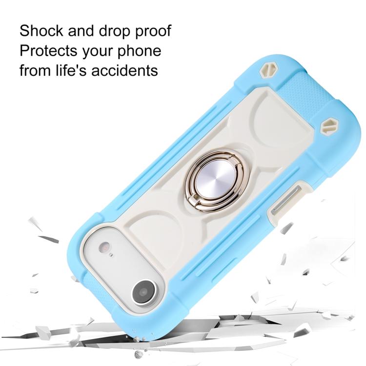 For iPhone Air Dual Ring 360 Degree Rotation Holder PC Hybrid Silicone Phone Case