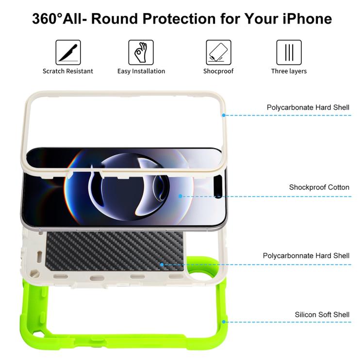 For iPhone Air Dual Ring 360 Degree Rotation Holder PC Hybrid Silicone Phone Case