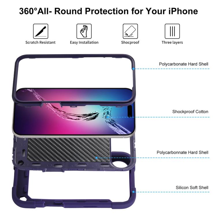 For iPhone Air Dual Ring 360 Degree Rotation Holder PC Hybrid Silicone Phone Case