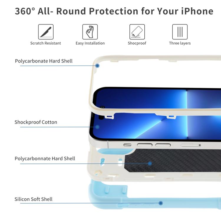 For iPhone 14 Plus Dual Ring 360 Degree Rotation Holder PC Hybrid Silicone Phone Case