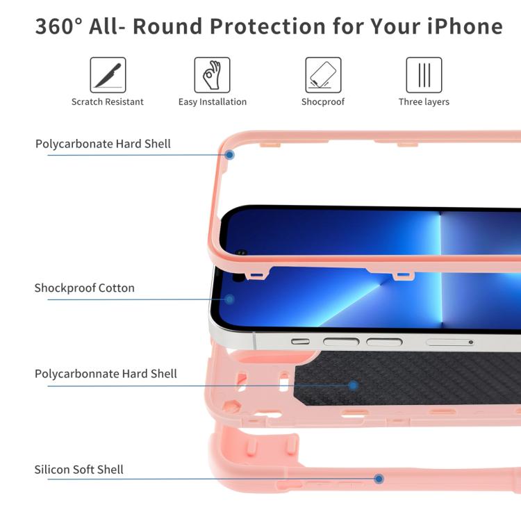 For iPhone 12 Pro Max Dual Ring 360 Degree Rotation Holder PC Hybrid Silicone Phone Case