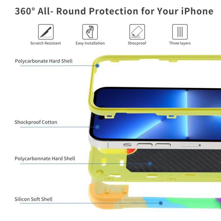 For iPhone 12 Pro Dual Ring 360 Degree Rotation Holder PC Hybrid Silicone Phone Case