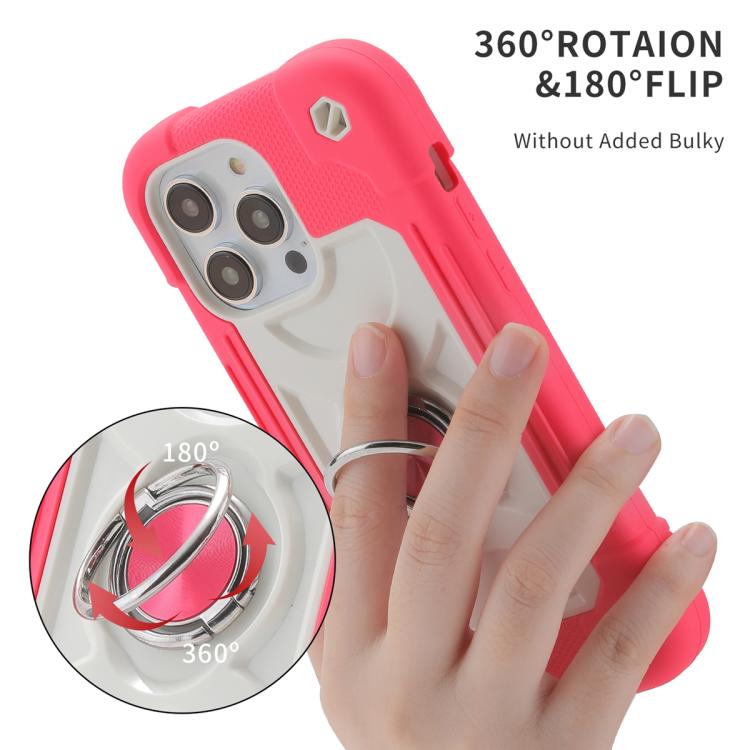 For iPhone 12 Dual Ring 360 Degree Rotation Holder PC Hybrid Silicone Phone Case