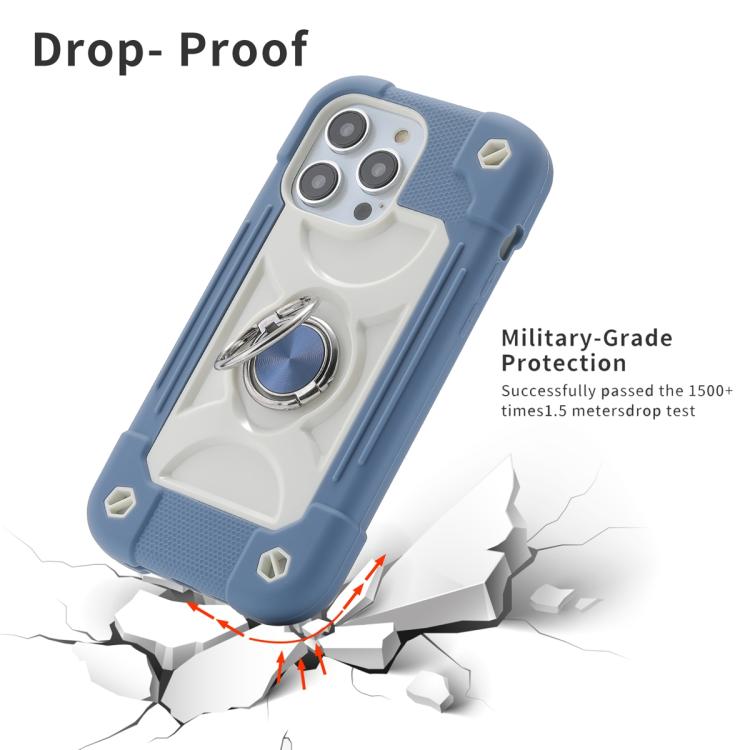 For iPhone 12 Dual Ring 360 Degree Rotation Holder PC Hybrid Silicone Phone Case