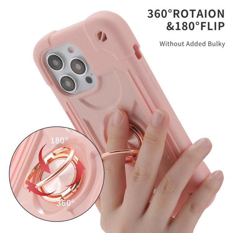 For iPhone 12 Dual Ring 360 Degree Rotation Holder PC Hybrid Silicone Phone Case