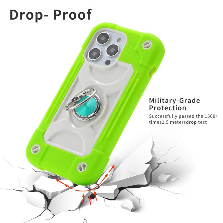 For iPhone 12 Dual Ring 360 Degree Rotation Holder PC Hybrid Silicone Phone Case