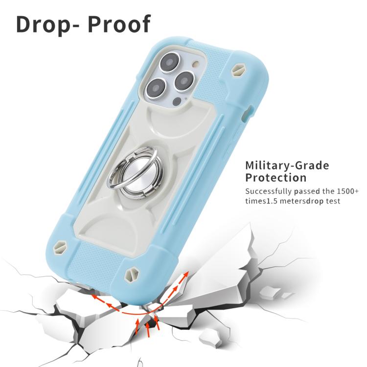 For iPhone 11 Pro Max Dual Ring 360 Degree Rotation Holder PC Hybrid Silicone Phone Case