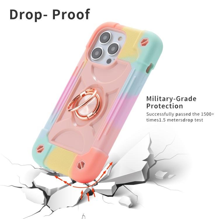 For iPhone 11 Dual Ring 360 Degree Rotation Holder PC Hybrid Silicone Phone Case