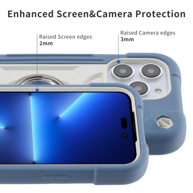 For iPhone 11 Dual Ring 360 Degree Rotation Holder PC Hybrid Silicone Phone Case