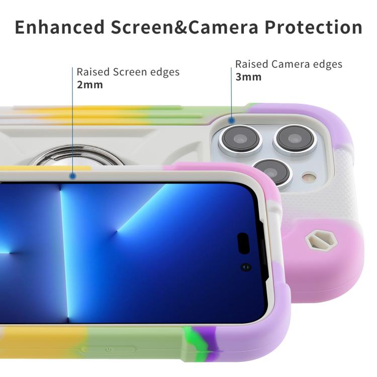 For iPhone 11 Dual Ring 360 Degree Rotation Holder PC Hybrid Silicone Phone Case