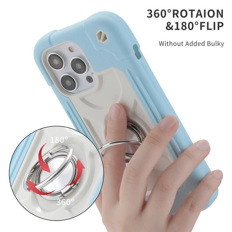 For iPhone 11 Dual Ring 360 Degree Rotation Holder PC Hybrid Silicone Phone Case