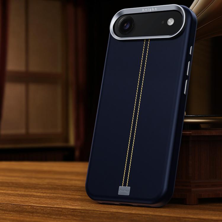 For iPhone Air Jazz Series Retro Vegan Leather Textured Metal Frame Magnetic Phone Case
