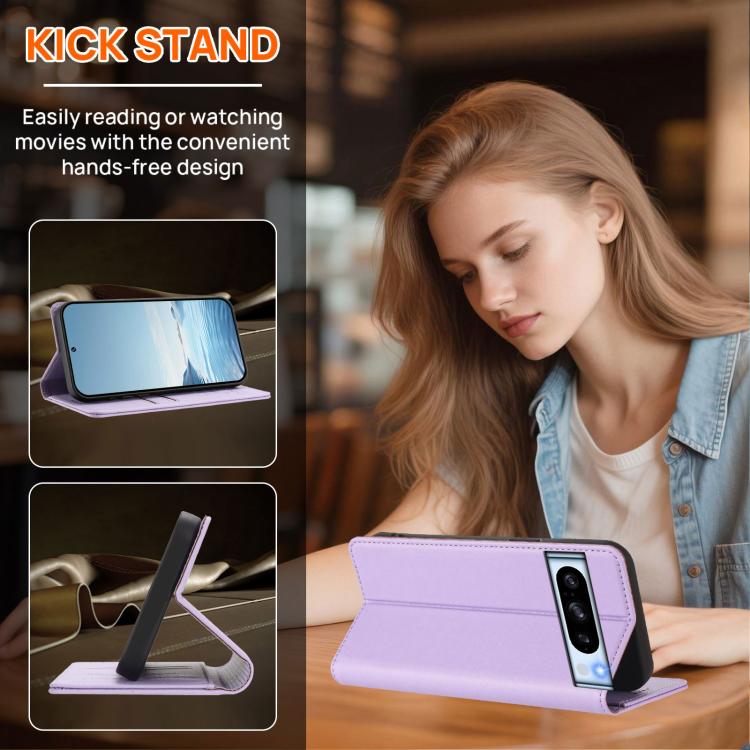 For Google Pixel 8 Pro Peony Embossed Magnetic RFID Vegan Leather Phone Case