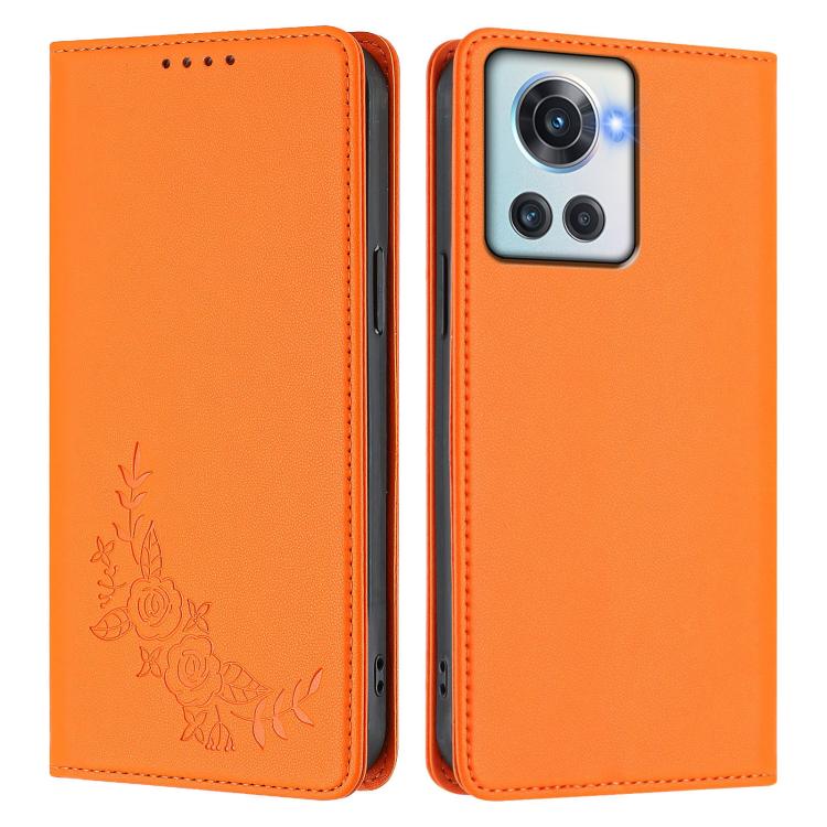 For OnePlus 10R / Ace Peony Embossed Magnetic RFID Vegan Leather Phone Case