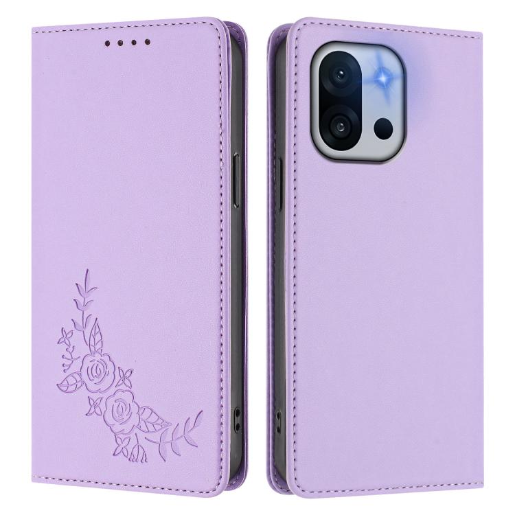 For OnePlus 13T 5G Peony Embossed Magnetic RFID Vegan Leather Phone Case