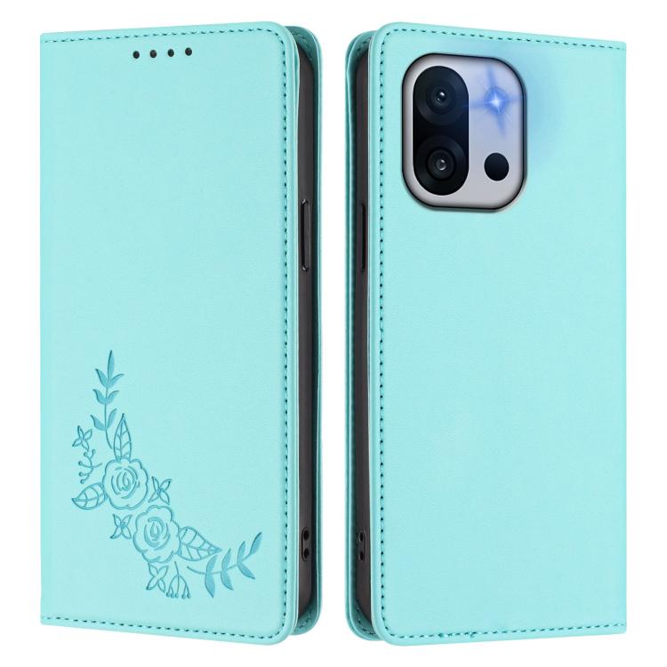 For OnePlus 13T 5G Peony Embossed Magnetic RFID Vegan Leather Phone Case