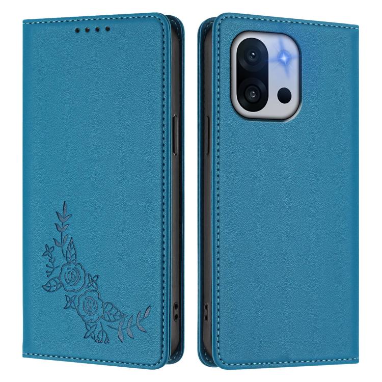 For OnePlus 13T 5G Peony Embossed Magnetic RFID Vegan Leather Phone Case