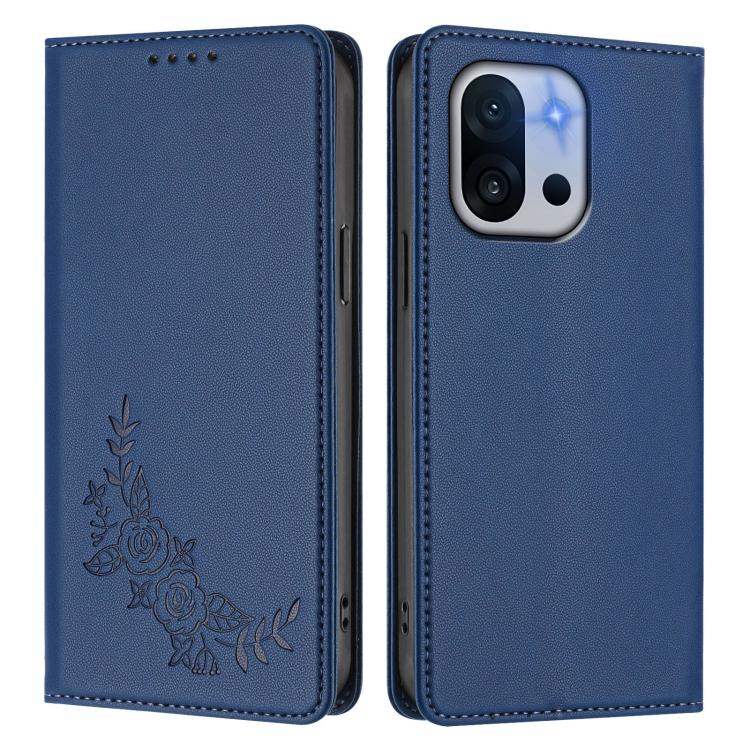For OnePlus 13T 5G Peony Embossed Magnetic RFID Vegan Leather Phone Case