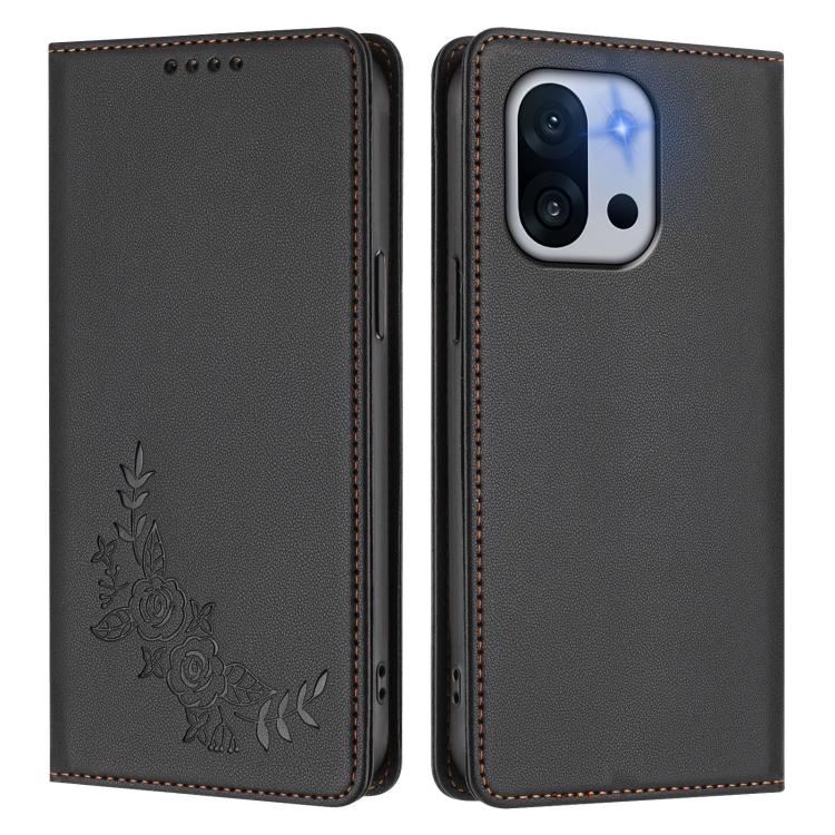 For OnePlus 13T 5G Peony Embossed Magnetic RFID Vegan Leather Phone Case