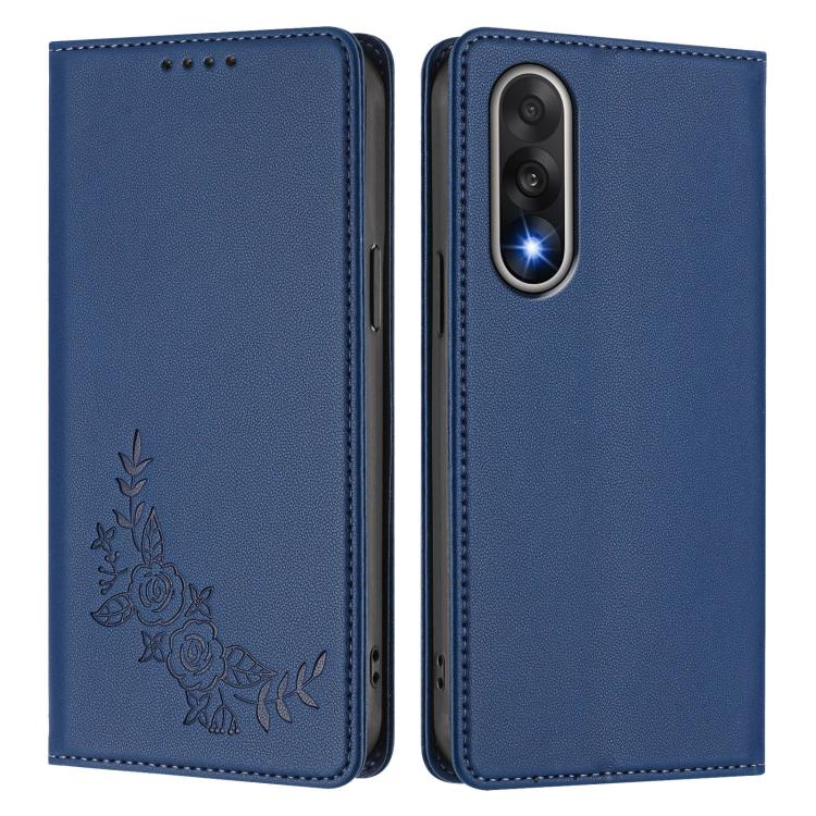 For OnePlus Nord 5 5G / Ace 5 Ultra Peony Embossed Magnetic RFID Vegan Leather Phone Case