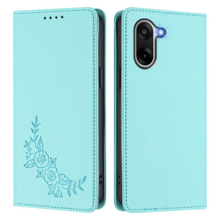 For OnePlus Nord CE5 / Ace 5 Racing Peony Embossed Magnetic RFID Vegan Leather Phone Case