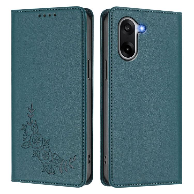 For OnePlus Nord CE5 / Ace 5 Racing Peony Embossed Magnetic RFID Vegan Leather Phone Case