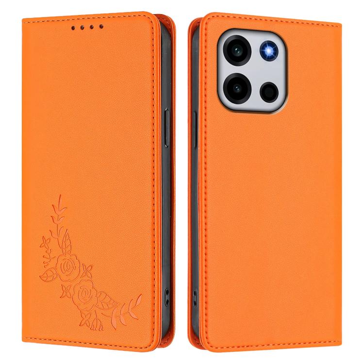 For OnePlus Turbo 6 / Turbo 6V Peony Embossed Magnetic RFID Vegan Leather Phone Case