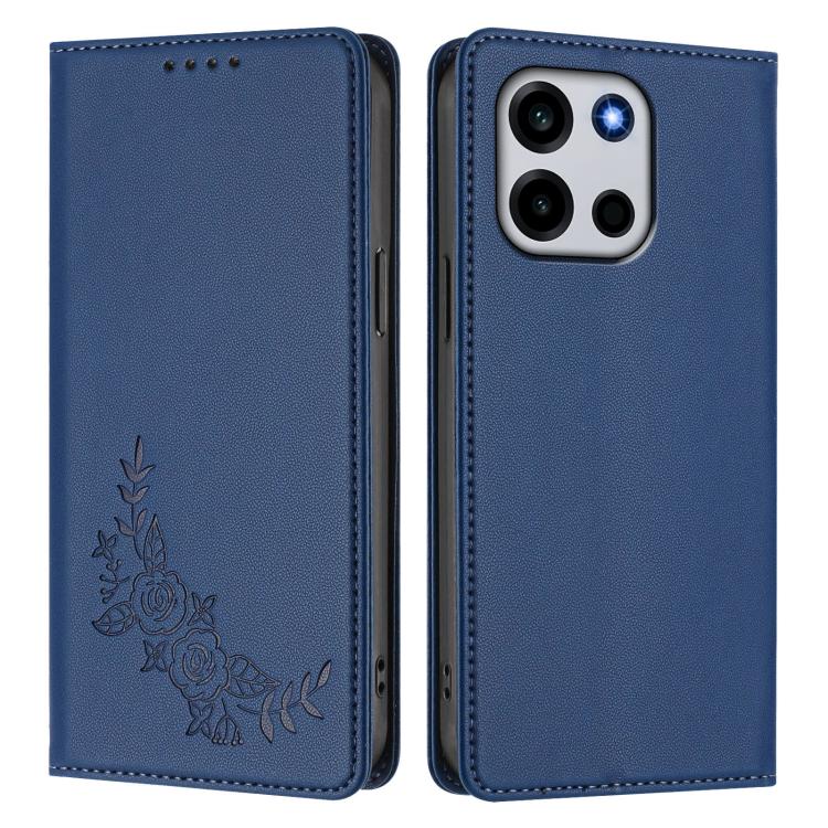 For OnePlus Turbo 6 / Turbo 6V Peony Embossed Magnetic RFID Vegan Leather Phone Case