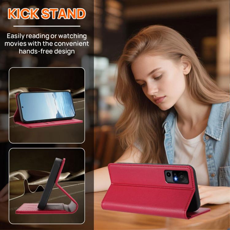 For TCL 40 R Peony Embossed Magnetic RFID Vegan Leather Phone Case