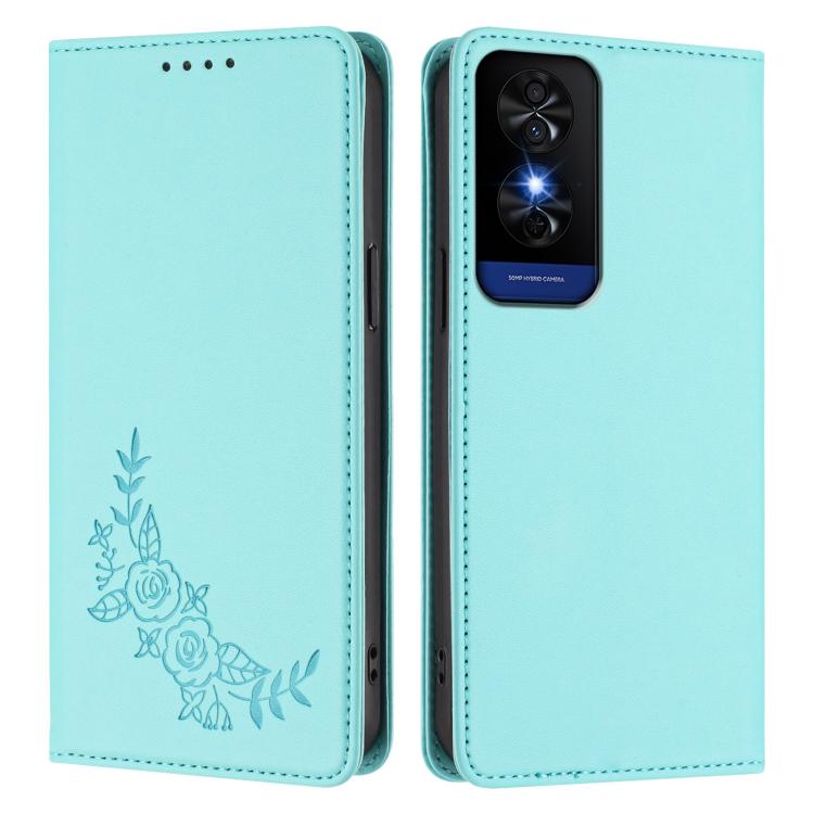 For TCL 50 5G / 50 XE / 50 XE NxtPaper Peony Embossed Magnetic RFID Vegan Leather Phone Case
