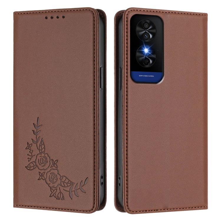 For TCL 50 5G / 50 XE / 50 XE NxtPaper Peony Embossed Magnetic RFID Vegan Leather Phone Case