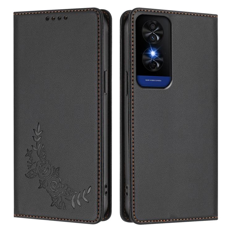 For TCL 50 5G / 50 XE / 50 XE NxtPaper Peony Embossed Magnetic RFID Vegan Leather Phone Case