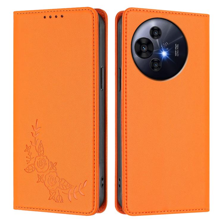 For TCL 50 Pro NxtPaper 5G Peony Embossed Magnetic RFID Vegan Leather Phone Case