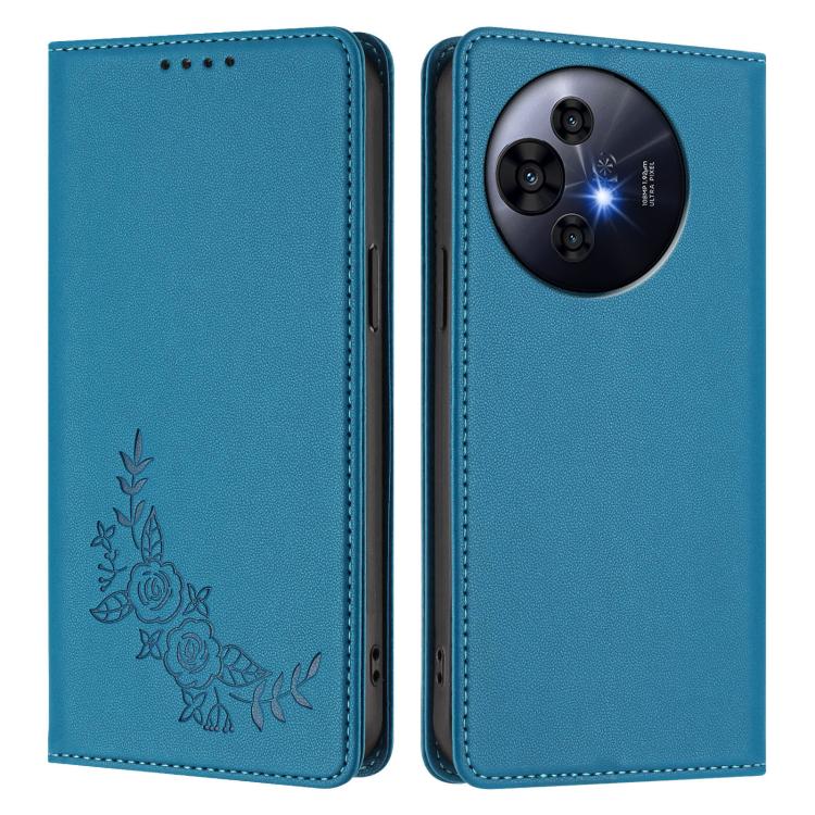 For TCL 50 Pro NxtPaper 5G Peony Embossed Magnetic RFID Vegan Leather Phone Case