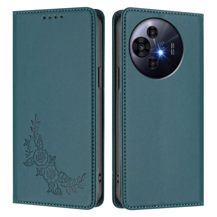 For TCL 50 Pro NxtPaper 5G Peony Embossed Magnetic RFID Vegan Leather Phone Case