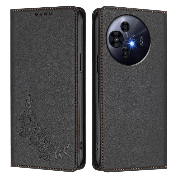 For TCL 50 Pro NxtPaper 5G Peony Embossed Magnetic RFID Vegan Leather Phone Case