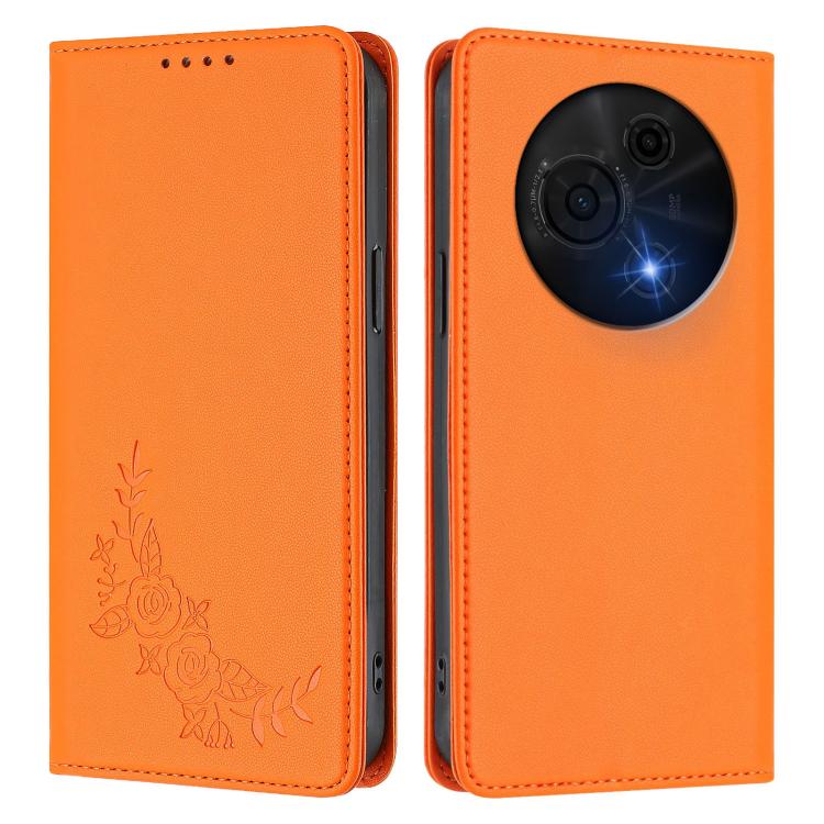 For TCL 60 NXTpaper Peony Embossed Magnetic RFID Vegan Leather Phone Case