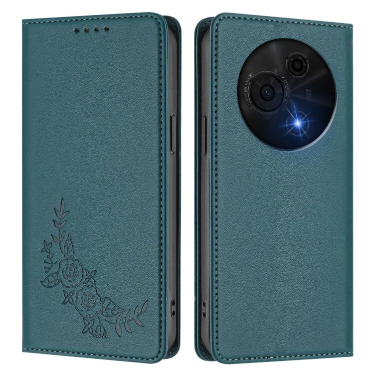 For TCL 60 NXTpaper Peony Embossed Magnetic RFID Vegan Leather Phone Case