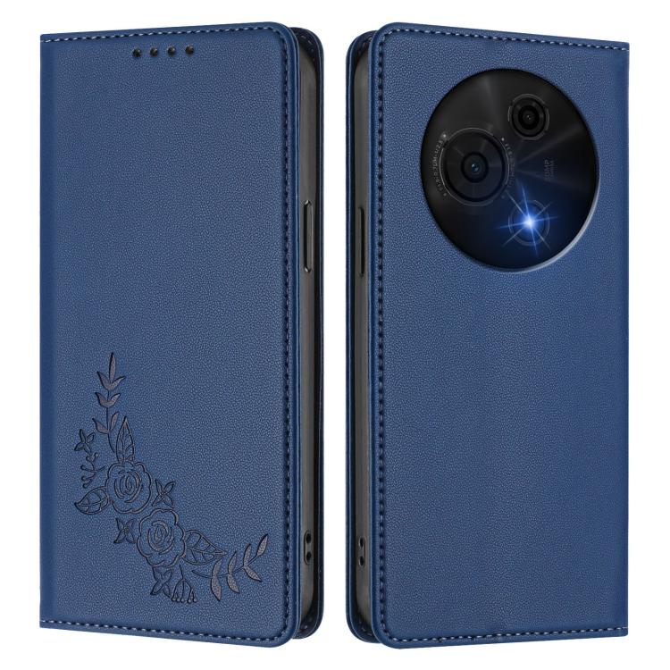 For TCL 60 NXTpaper Peony Embossed Magnetic RFID Vegan Leather Phone Case