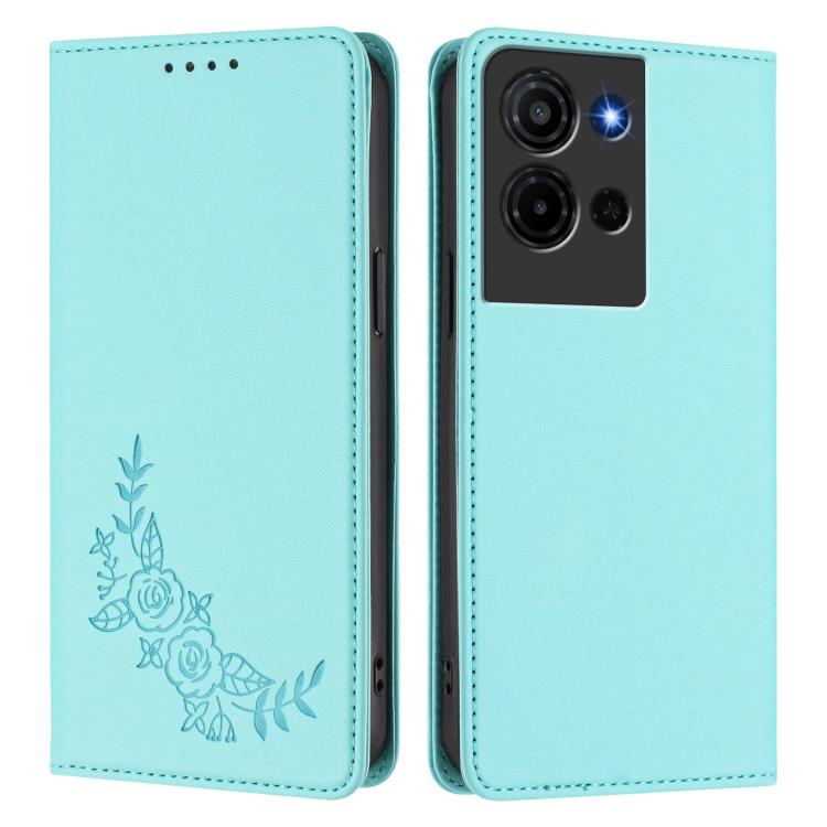 For TCL K32 / K33 Peony Embossed Magnetic RFID Vegan Leather Phone Case