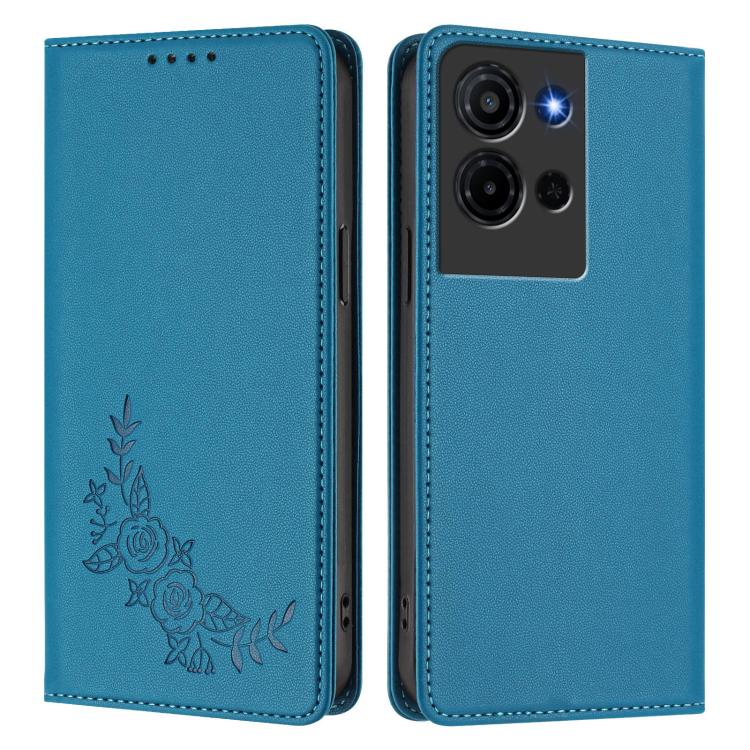 For TCL K32 / K33 Peony Embossed Magnetic RFID Vegan Leather Phone Case