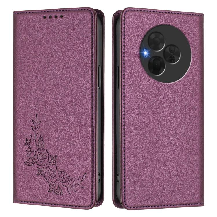 For TCL NxtPaper 60 Ultra 5G Peony Embossed Magnetic RFID Vegan Leather Phone Case