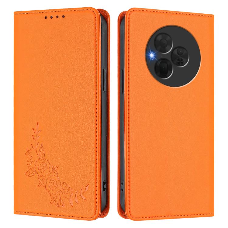 For TCL NxtPaper 60 Ultra 5G Peony Embossed Magnetic RFID Vegan Leather Phone Case