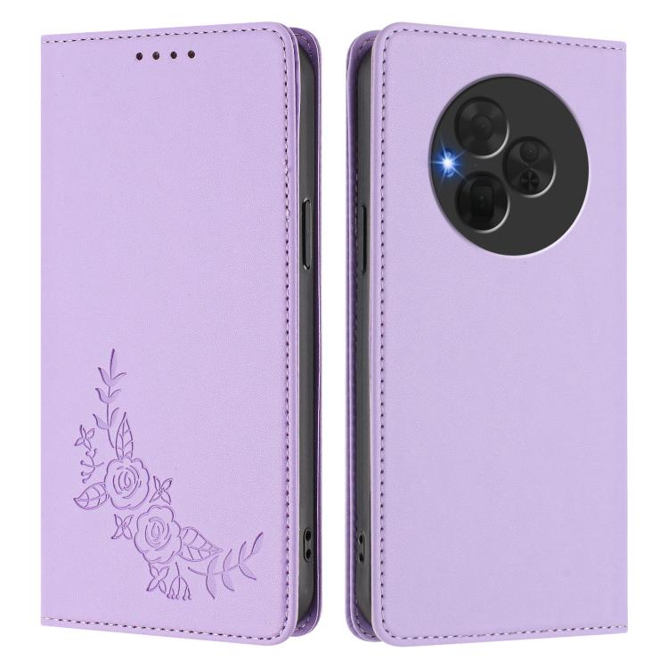 For TCL NxtPaper 60 Ultra 5G Peony Embossed Magnetic RFID Vegan Leather Phone Case