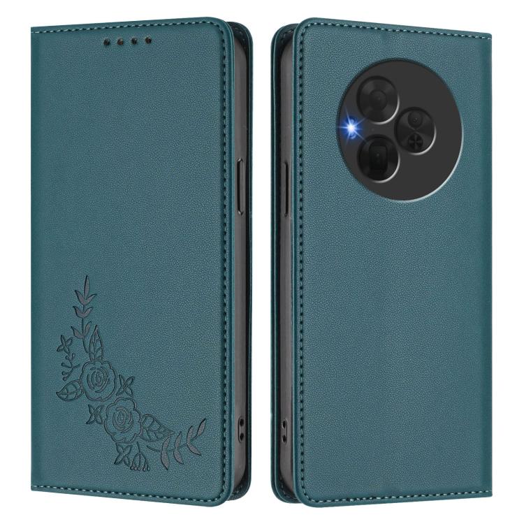 For TCL NxtPaper 60 Ultra 5G Peony Embossed Magnetic RFID Vegan Leather Phone Case