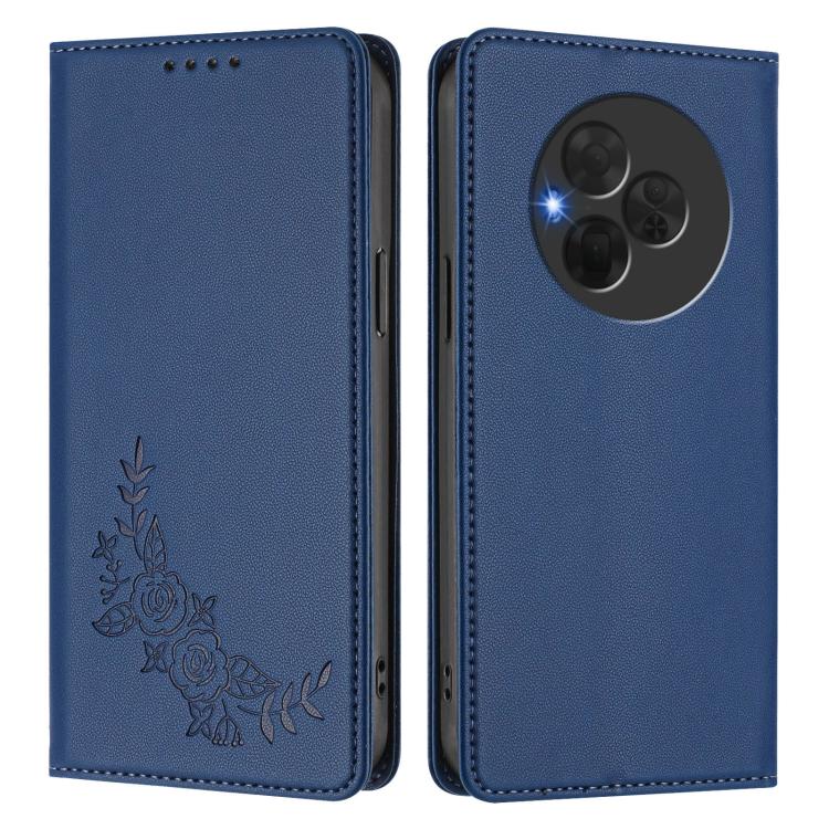 For TCL NxtPaper 60 Ultra 5G Peony Embossed Magnetic RFID Vegan Leather Phone Case