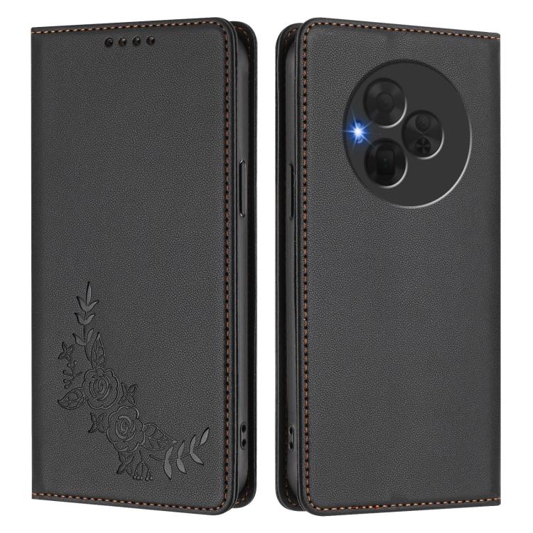 For TCL NxtPaper 60 Ultra 5G Peony Embossed Magnetic RFID Vegan Leather Phone Case