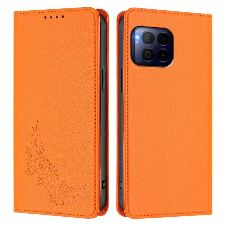 For T-Mobile REVVL 7 Pro 5G / T Phone 2 Pro 5G Peony Embossed Magnetic RFID Vegan Leather Phone Case