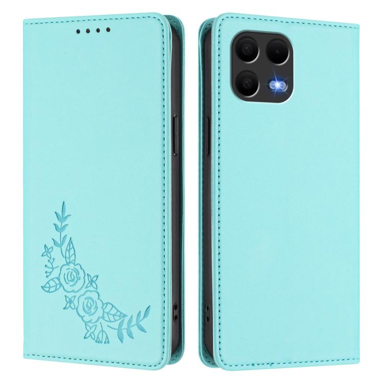 For T-Mobile REVVL 8 Pro 5G / T Phone 3 Pro 5G Peony Embossed Magnetic RFID Vegan Leather Phone Case